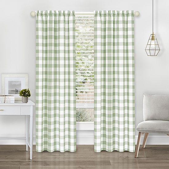 Achim Hunter Rod Pocket Light-Filtering Single Curtain Panel