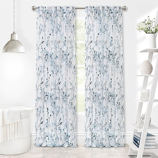 Achim Misty Rod Pocket Back Tab Light-Filtering Single Curtain Panel
