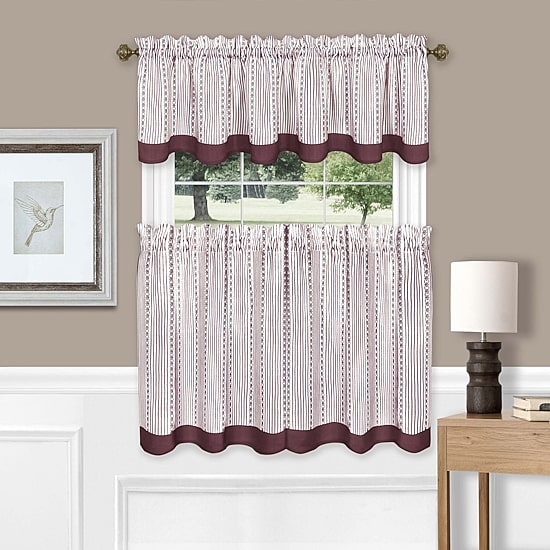 Achim Westport 3-pc. Rod Pocket Kitchen Curtains & Drapes Window Set