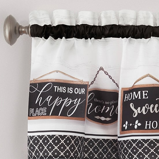Achim Modern Farmhouse 3-pc. Rod Pocket Kitchen Curtains & Drapes Window Set