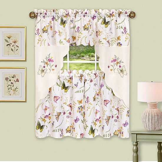 Achim Enchanted 3-pc. Rod Pocket Kitchen Curtains & Drapes Window Set
