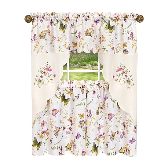 Achim Enchanted 3-pc. Rod Pocket Kitchen Curtains & Drapes Window Set