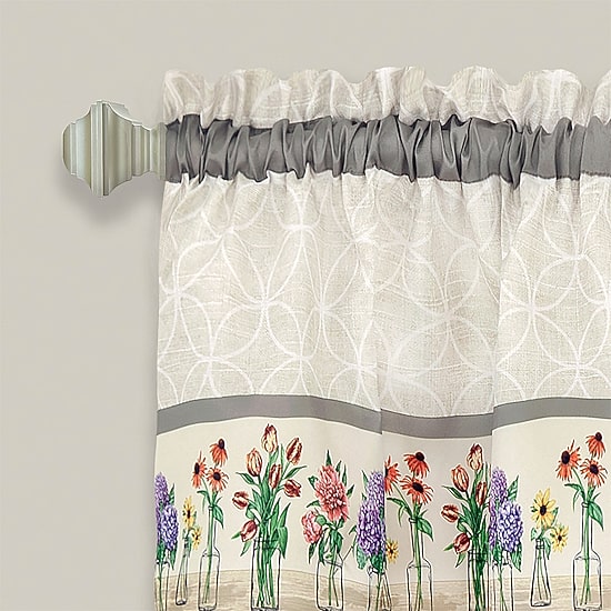 Achim Garden Blooms 3-pc. Rod Pocket Kitchen Curtains & Drapes Window Set