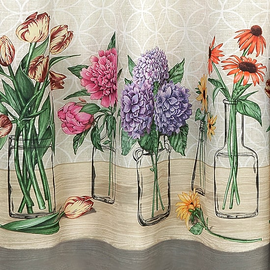Achim Garden Blooms 3-pc. Rod Pocket Kitchen Curtains & Drapes Window Set