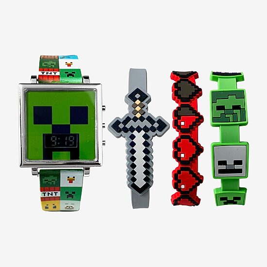 Mojang Minecraft Boys Green Strap Watch Min40129jc