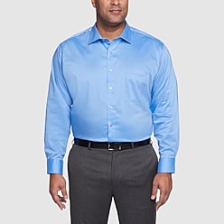 van heusen fitted stretch dress shirt Van Heusen Men's Dress Shirt Fitted Everyday Defense Stretch