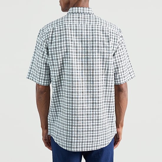 Haggar Life Khaki Mens Short Sleeve Regular Fit Button-Down Shirt