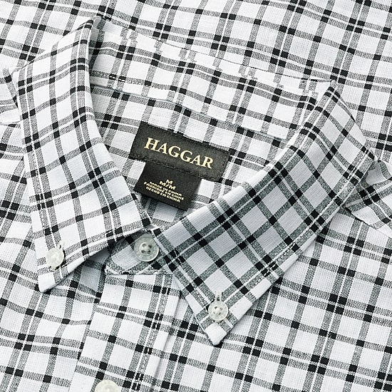 Haggar Life Khaki Mens Short Sleeve Regular Fit Button-Down Shirt