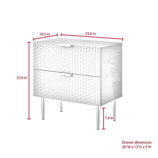 Zeynep 2-Drawer Nightstand
