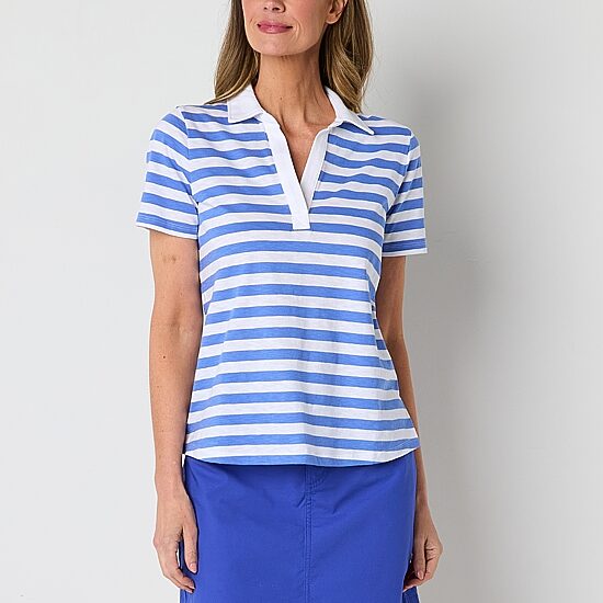 St. John's Bay Womens Short Sleeve Polo Shirt