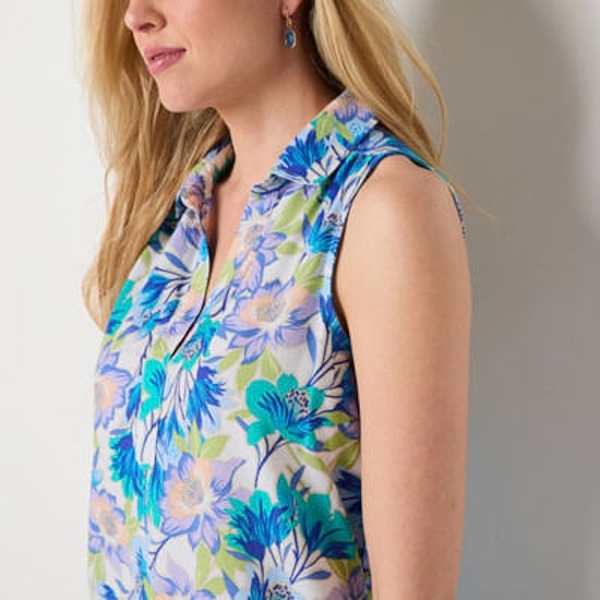 St. John's Bay Womens Sleeveless Floral Shift Dress