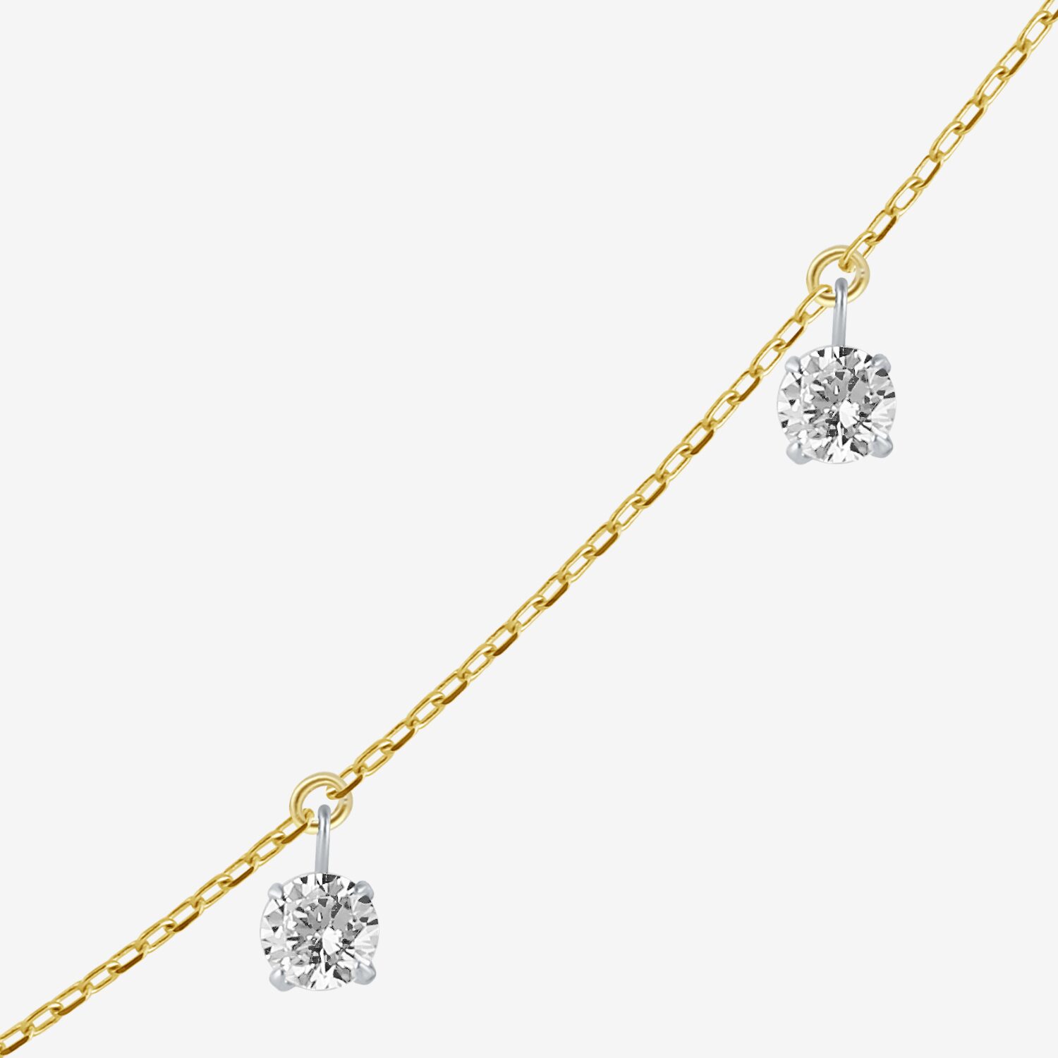 Floating Diamonds (F / Vs2) Womens 14K Gold 18 Inch Cable Chain Necklace