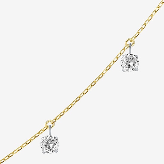 Floating Diamonds (F / Vs2) Womens 14K Gold 18 Inch Cable Chain Necklace