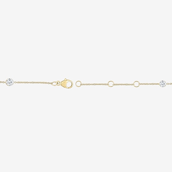 Floating Diamonds (F / Vs2) Womens 14K Gold 7.25 Inch Solid Cable Chain Bracelet