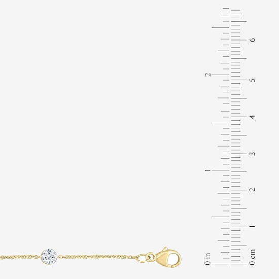 Floating Diamonds (F / Vs2) Womens 14K Gold 7.25 Inch Solid Cable Chain Bracelet