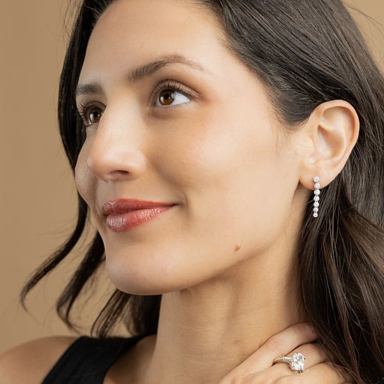 Floating Diamonds (F, Vs2) Womens 1 1/2 CT. T.W. Lab Grown White Diamond 14K Gold Drop Earrings