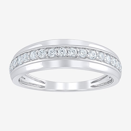 (F /Vs2) 3PC His and Hers Trio Wedding Set Featuring 2 CT. T.W. Lab Grown White Diamond 10K Gold Side Stone Wedding Bridal Set