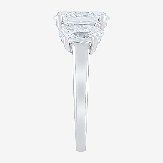 Love Lives Forever (F / Vs2) Womens 4 CT. T.W. Lab Grown White Diamond 10K Gold Oval 3-Stone Engagement Ring