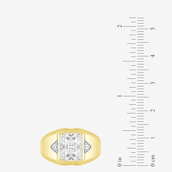 (F / Vs2) Mens 3 1/6 Ct. T.W. Lab Grown White Diamond 10K Gold Rectangular Engagement Ring
