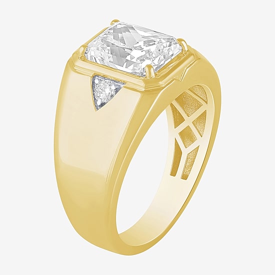 (F / Vs2) Mens 3 1/6 Ct. T.W. Lab Grown White Diamond 10K Gold Rectangular Engagement Ring
