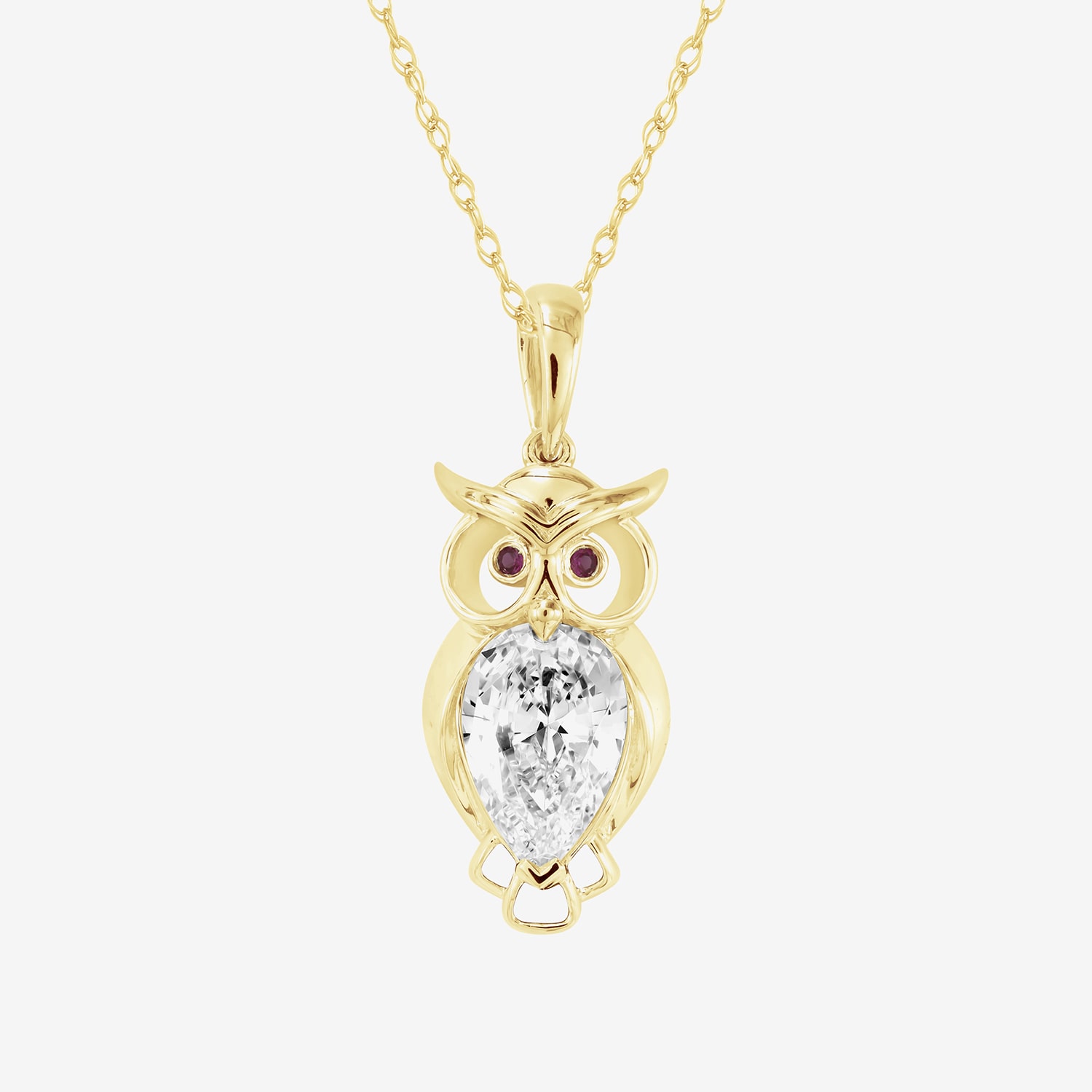 Owl (F / Si2) Womens 1 CT. T.W. Lab Grown White Diamond 14K Gold Over Silver 18 Inch Pendant Necklace