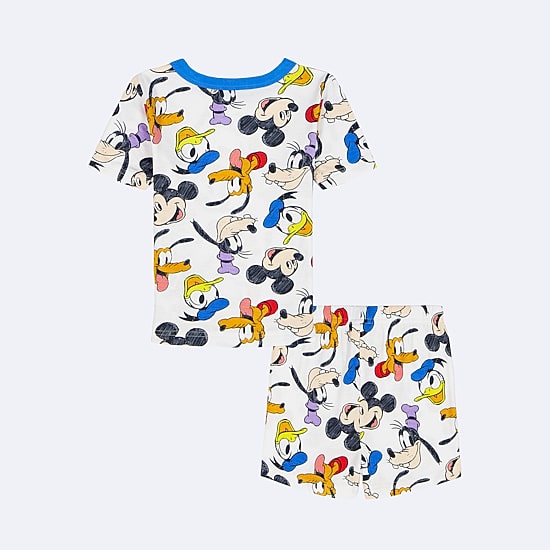 Disney Collection Toddler Boys Mickey Mouse Crew Neck Short Sleeve 2-pc. Pajama Set