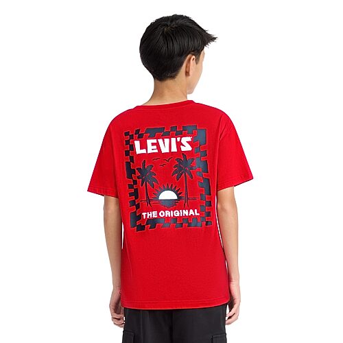 Levi's Big Kid Boys Crew Neck Short Sleeve Regular Fit Graphic T-Shirt, X-large, Red