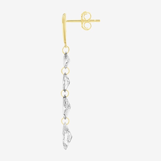 (F / Si2) Womens 1 5/8 CT. T.W. Lab Grown White Diamond 10K Gold Drop Earrings