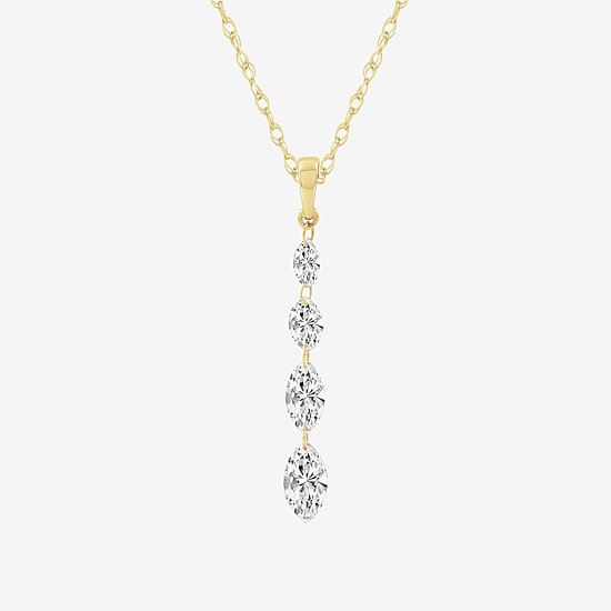 (F / Si2) Womens 7/8 CT. T.W. Lab Grown White Diamond 10K Gold 18 Inch Pendant Necklace