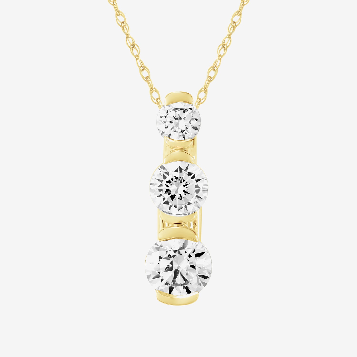 F / Si2) Womens / CT. T.W. Lab Grown White Diamond 10K Gold 18 Inch Pendant Necklace