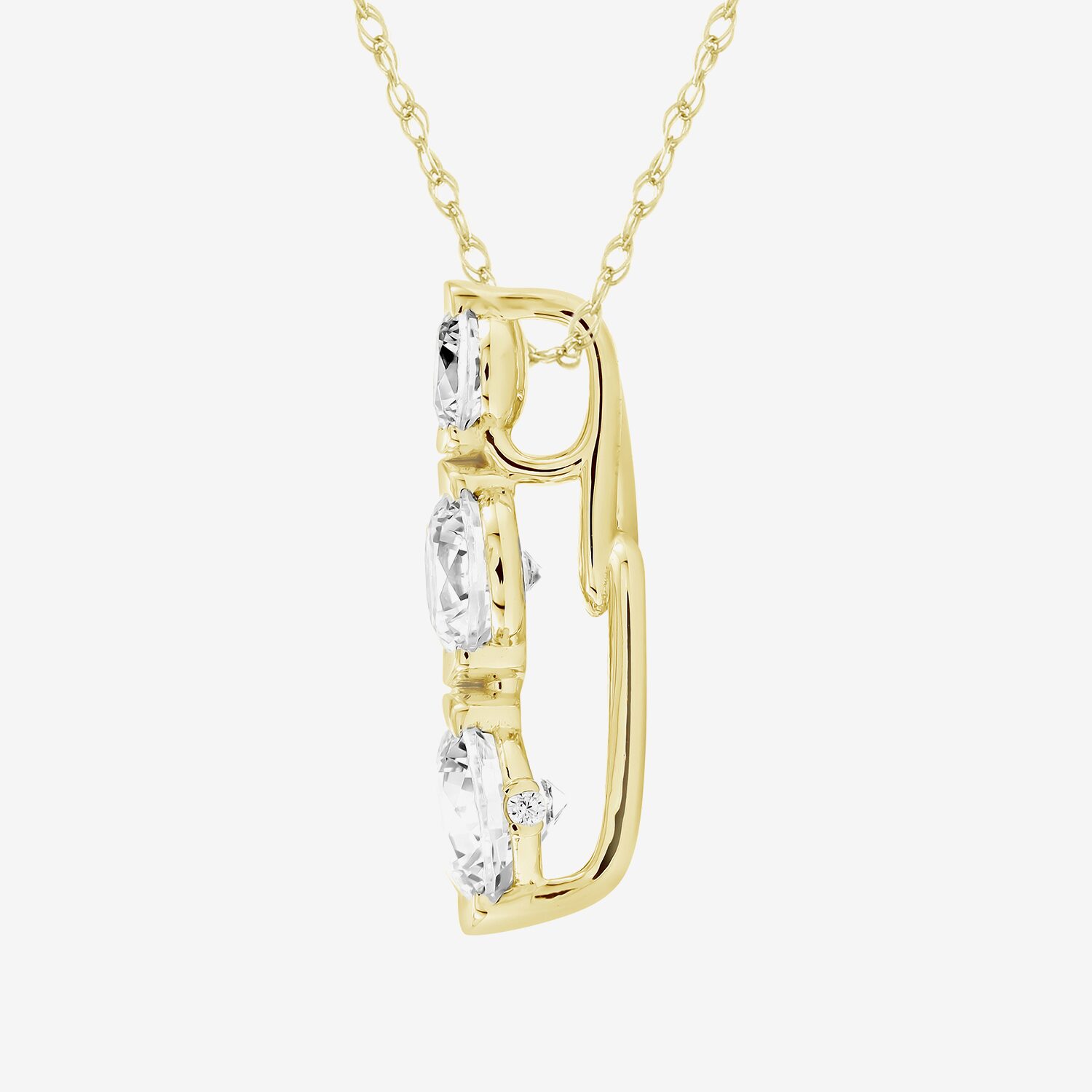 F / Si2) Womens / CT. T.W. Lab Grown White Diamond 10K Gold 18 Inch Pendant Necklace