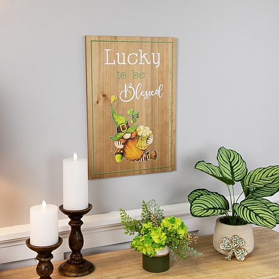Northlight 19" Lucky To Be Blessed Wooden Wall Sign