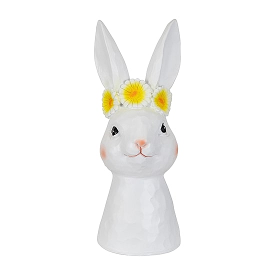 Northlight 9" Bunny Bust With Daisy Flower Crown Easter Tabletop Decor