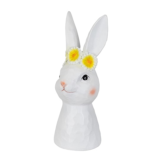 Northlight 9" Bunny Bust With Daisy Flower Crown Easter Tabletop Decor