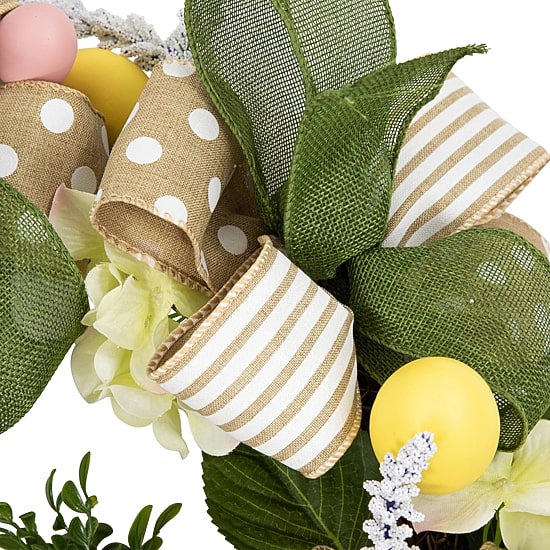 Northlight 22" Bunny And Bows Floral Unlit Wreath