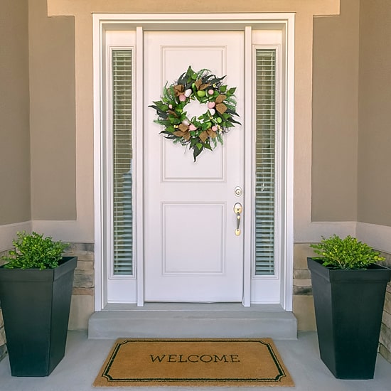 Northlight 22" Egg And Burlap Ribbon Mixed Foliage Twig Wreath