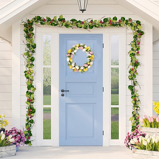 Northlight 22" Eggs And Flower Buds Artificial Unlit Wreath