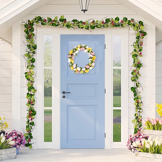 Northlight 22" Eggs And Flower Buds Artificial Unlit Wreath