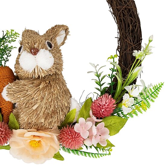 Northlight 12" Floral Grapevine Spring With Rabbit Wreath