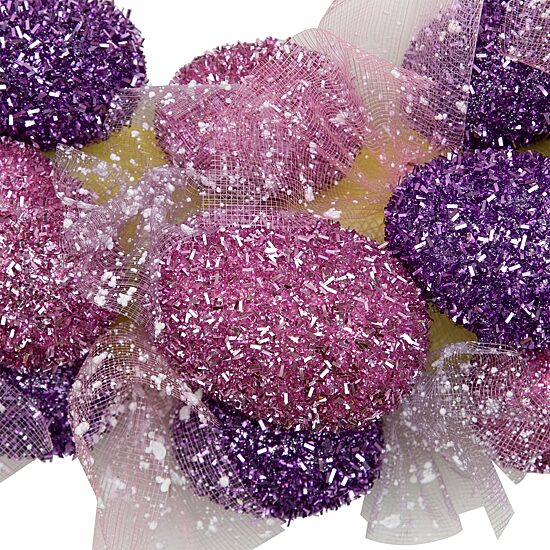 Northlight 20" Glittered Egg With Mesh Ribbons Wreath