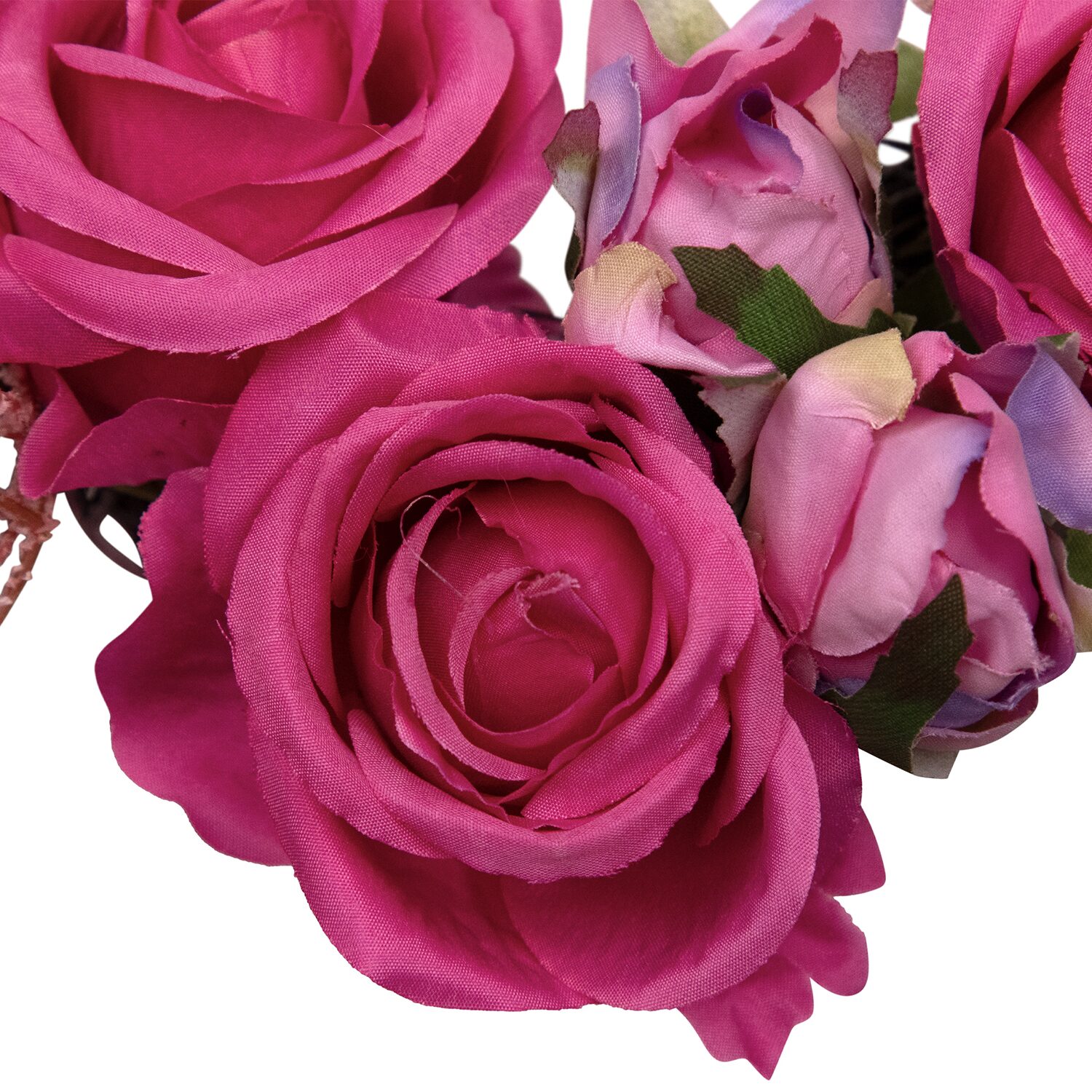Northlight 16" Blooming Rose Buds Artificial Heart Shaped Wreath