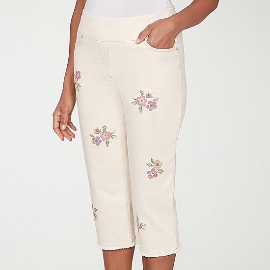Alfred Dunner Beachcomber Womens Straight Capri Pant