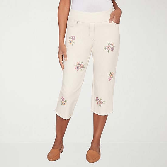 Alfred Dunner Beachcomber Womens Straight Capri Pant