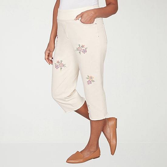 Alfred Dunner Beachcomber Womens Straight Capri Pant