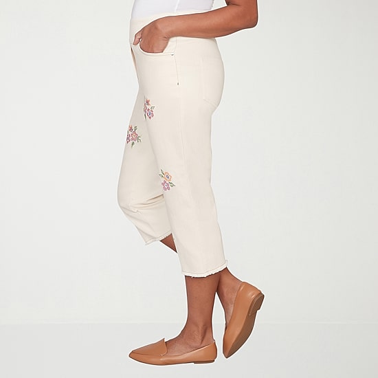 Alfred Dunner Beachcomber Womens Straight Capri Pant