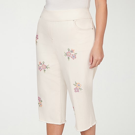 Alfred Dunner Beachcomber Womens Plus Straight Capri Pant