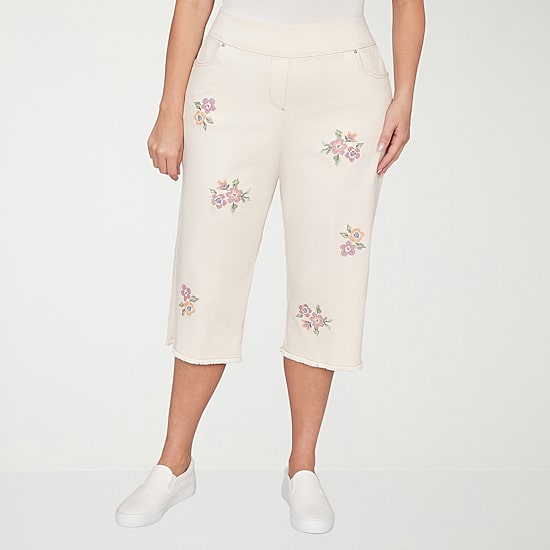 Alfred Dunner Beachcomber Womens Plus Straight Capri Pant