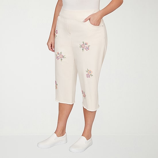Alfred Dunner Beachcomber Womens Plus Straight Capri Pant