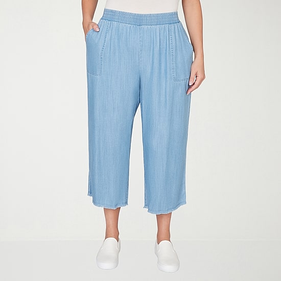 Alfred Dunner Beachcomber Womens Plus Straight Ankle Pant