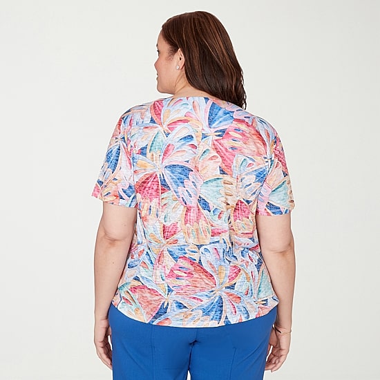 Alfred Dunner Womens Plus Crew Neck Short Sleeve T-Shirt